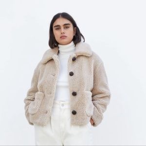 Zara cropped teddy bear coat